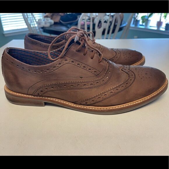Ben Sherman - Men’s brown Birk Distressed Oxford Shoe - Picture 2 of 7